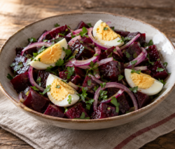 Ensalada de remolacha y huevo