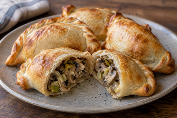 Empanadas de champiñones y puerro