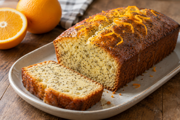 Budín de naranja y amapola