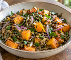 Ensalada de lentejas y calabaza