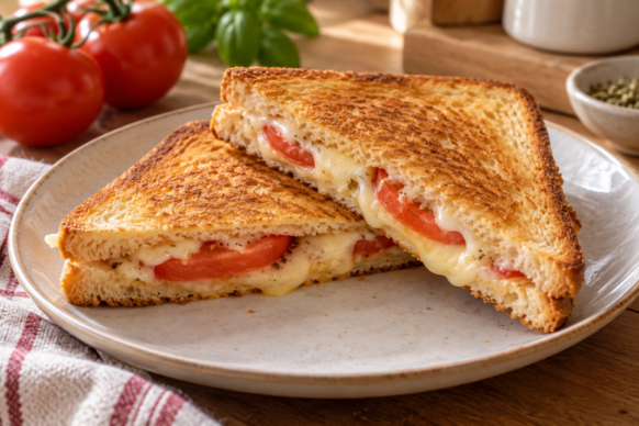 Tostados de tomate y queso al horno