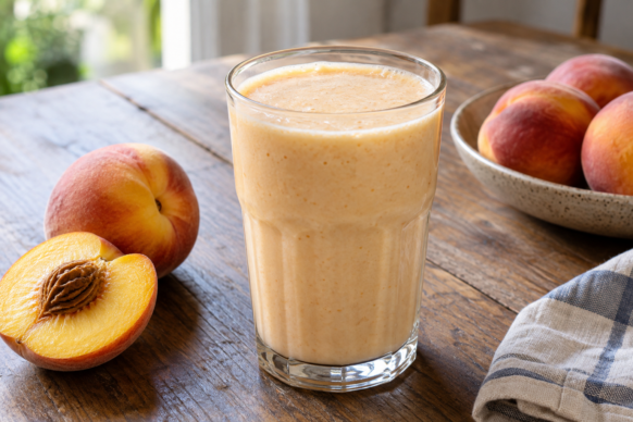 Licuado de durazno y leche