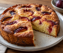 Torta de ciruelas frescas