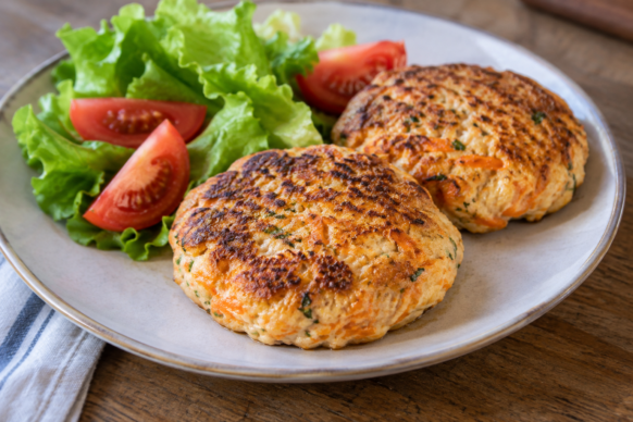 Hamburguesas de pollo y zanahoria