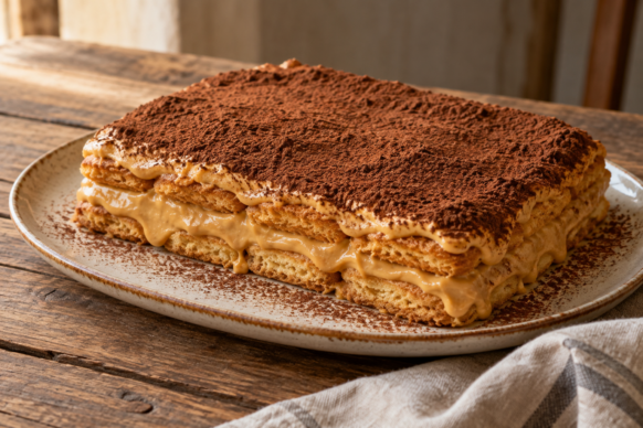 Postre de vainillas y dulce de leche