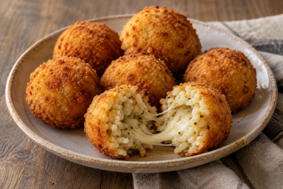 Croquetas de arroz y queso