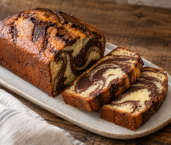 Budín marmolado de vainilla y cacao