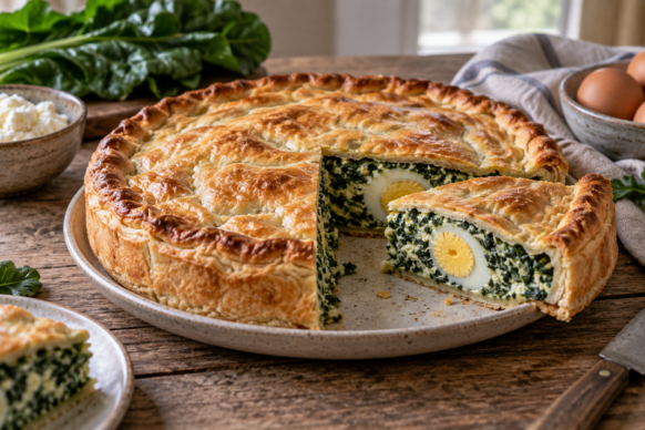 Tarta pascualina de acelga