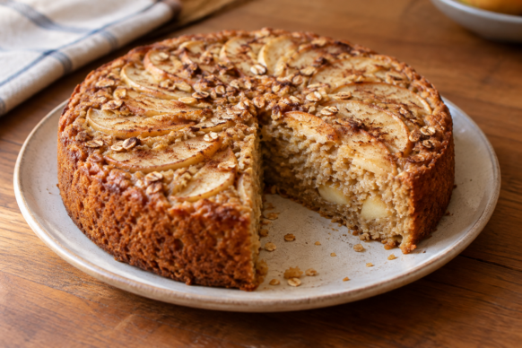 Torta de avena y manzana