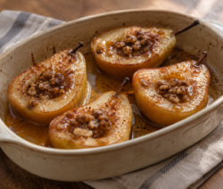Peras al horno con miel