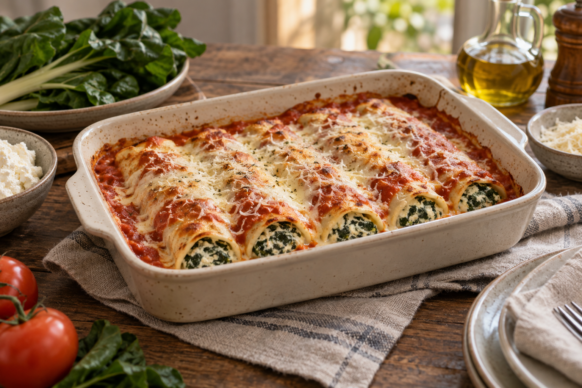 Canelones de acelga y ricota