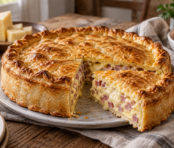 Tarta de jamón y queso