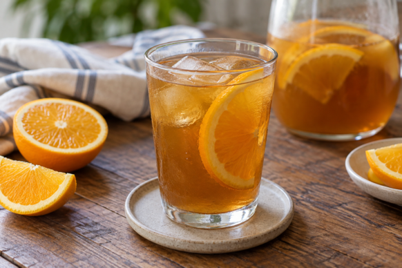 Mate cocido frío con naranja