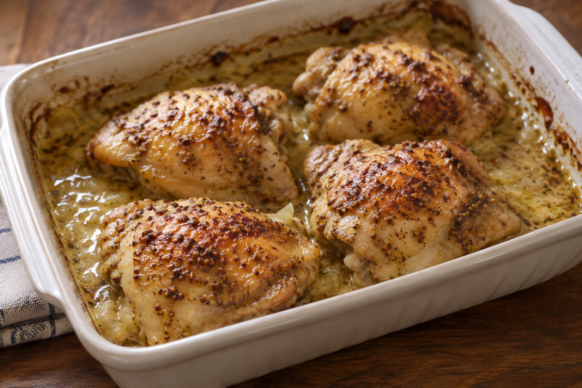 Pollo a la mostaza al horno