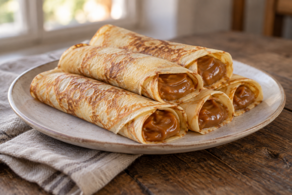 Panqueques con dulce de leche