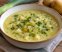 Sopa de puerro y papa