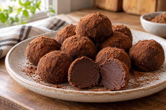 Trufas de chocolate y dulce de leche