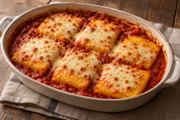 Polenta gratinada con queso