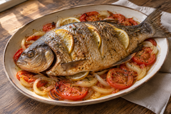 Pacú al horno con limón