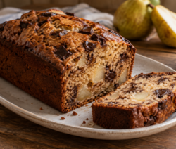 Budín de pera y chocolate