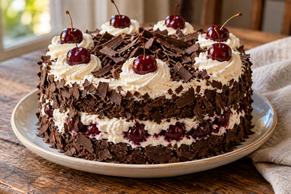 Torta selva negra casera