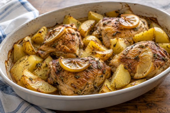 Pollo al limón con papas