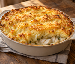 Pastel de pescado y puré