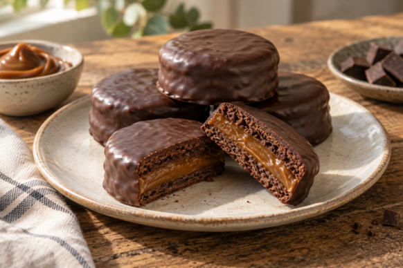 Alfajores de chocolate y dulce de leche