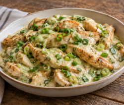 Pollo al verdeo con crema