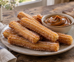 Churros caseros con dulce de leche