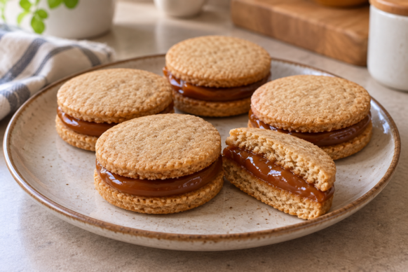 Alfajores de avena y dulce de leche