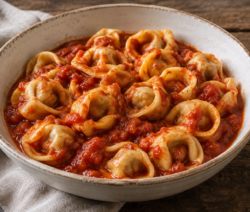 Capeletis de carne con tuco