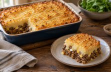 Pastel de papas argentino gratinado con relleno de carne y huevo