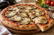 Pizza de berenjenas y mozzarella