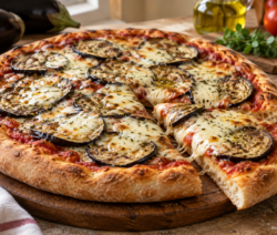 Pizza de berenjenas y mozzarella
