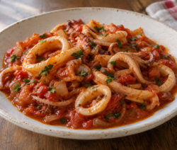 Calamares guisados con tomate