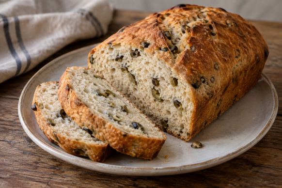 Pan de aceitunas casero