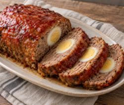 Pan de carne relleno de huevo