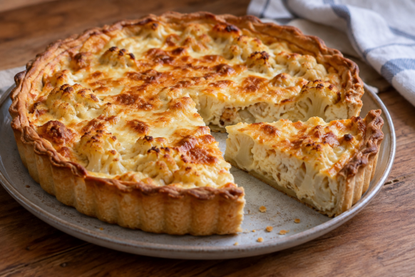 Tarta de coliflor y queso