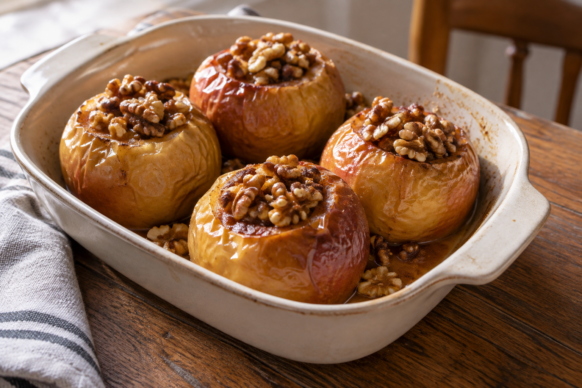 Manzanas asadas con nueces