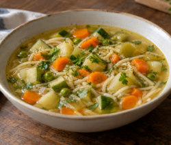 Sopa de verduras con fideos
