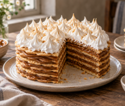 Torta Rogel con merengue suizo