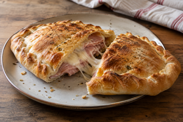 Calzone de jamón y queso