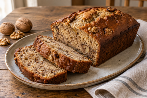 Budín de banana y nueces
