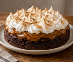 Torta brownie con merengue