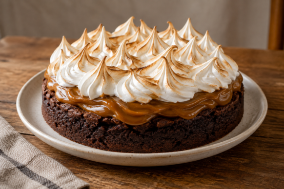 Torta brownie con merengue