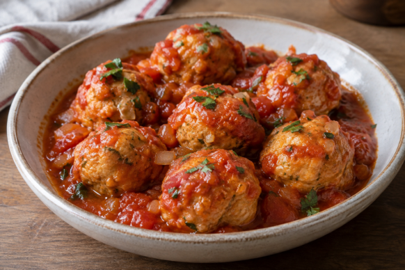 Albóndigas de pollo en salsa de tomate