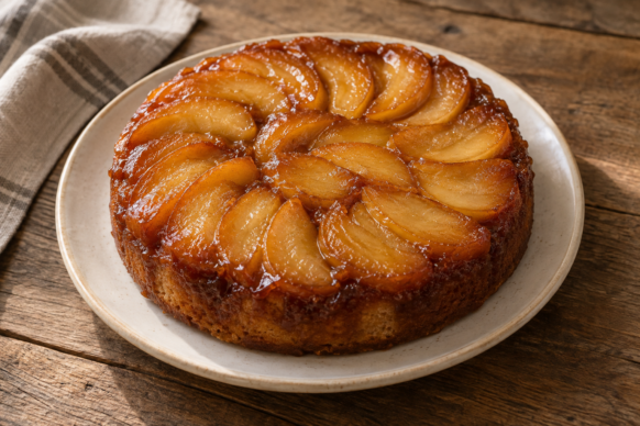 Torta invertida de manzana