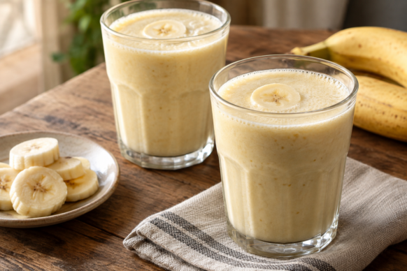 Licuado de banana con leche